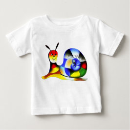 Lustige mehrfarbige Schnecke Baby T-shirt
