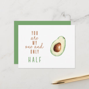 Lustige Meine andere Hälfte Avocado Valentinstag N Postkarte