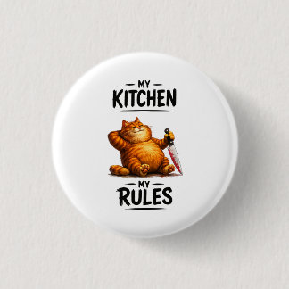 Lustige Meine Küche Meine Regeln Orange Katze mit Button