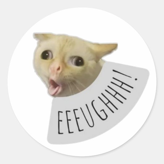 lustige Meme-Katze Runder Aufkleber (Vorderseite)