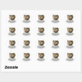 lustige Meme-Katze Runder Aufkleber (Blatt)