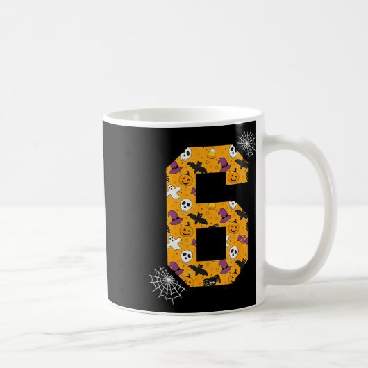 Lustige Meme-Spruch 6 7 Sechs Sieben Halloween Kaffeetasse (Rechts)