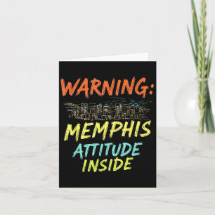 Lustige Memphis Tennessee Nacht Stadtbild Vintage Karte