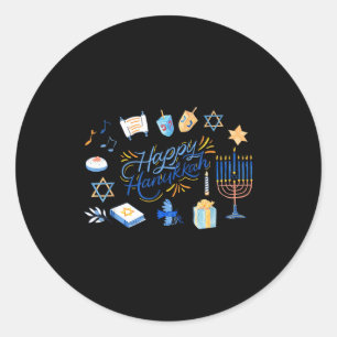 Lustige Menorah Chanukka 2025 Meowzel Chanukkah Ju Runder Aufkleber