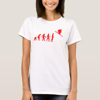 Lustige menschliche Evolution zum Skifahrer T-Shirt