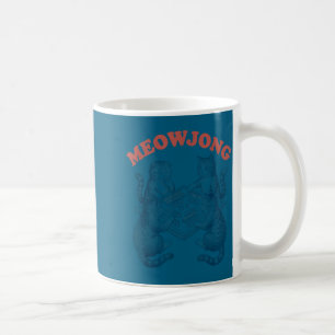 Lustige Meowjong-Katze spielt Mahjong Retro  Kaffeetasse