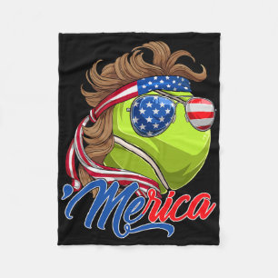 Lustige Merica Tennis Ll Und Usa-Flagge Sungles 4. Fleecedecke