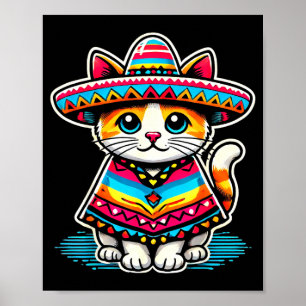 Lustige mexikanische Katze Cinco De Mayo Katze Som Poster