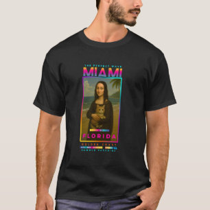 Lustige Miami Florida Französische Mona Lisa Carto T-Shirt