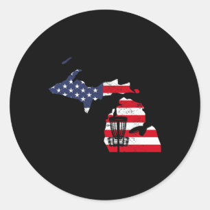 Lustige Michigan Disc Golf Usa Karte Golf Frisbee Runder Aufkleber