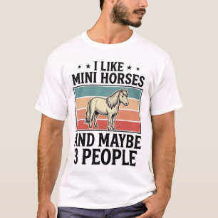 Lustige Mini-Pferde Vintage Pferdeliebhaber-Shirt  T-Shirt