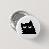 Lustige Minimalistische Schwarze Katze mit Richter Button (Vorne & Hinten)