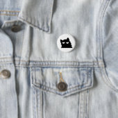 Lustige Minimalistische Schwarze Katze mit Richter Button (Beispiel)