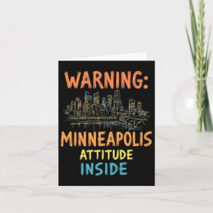 Lustige Minneapolis Minnesota Nacht Skyline Vintag Karte