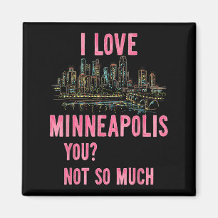 Lustige Minneapolis Minnesota Nacht Skyline Vintag Magnet