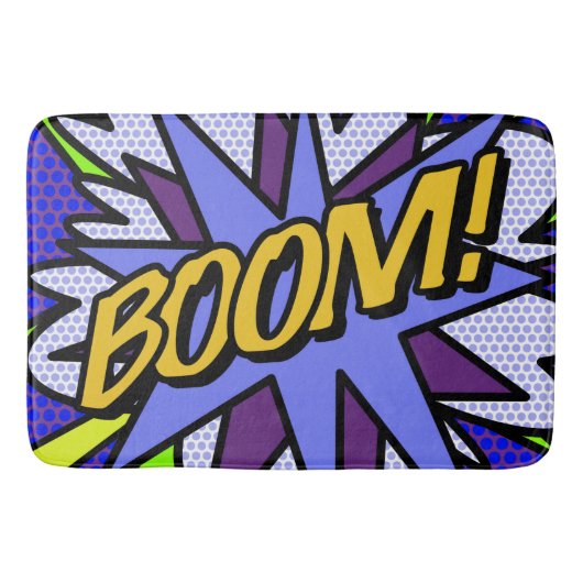 Lustige moderne Comic-Book BOOM Badematte (Vorderseite)