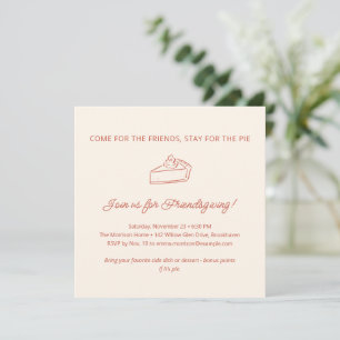 Lustige moderne Pie Friendsgiving-Party Thanksgivi Einladung