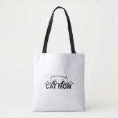 Lustige moderne Typografie Minimalist Katzenmutter Tasche (Vorderseite)