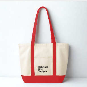 Lustige moderne Typografie minimalistischer schwar Tragetasche