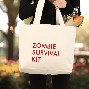Lustige moderne Typografie Minimalistischer Zombie Jumbo Stoffbeutel