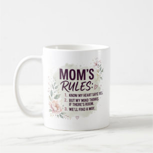 Lustige Mom-Regeln Florale Wasserfarbe Familien-Zi Kaffeetasse