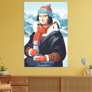 Lustige Mona-Kunst-Parodie Leinwanddruck