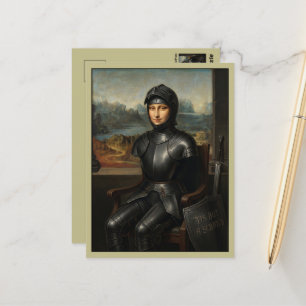 Lustige Mona Lisa Black Knight Postkarte
