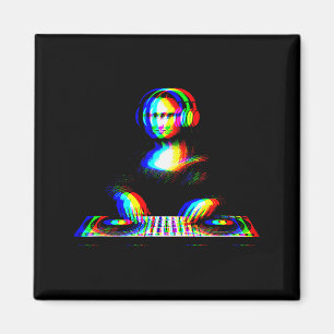 Lustige Mona Lisa Dj Varwave Techno Rave Edm Musik Magnet