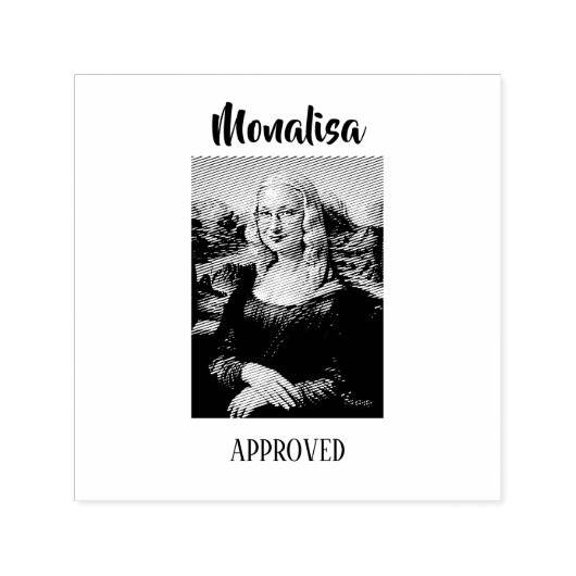 Lustige Mona Lisa Parodie Kunst Permastempel (Design)