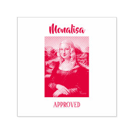 Lustige Mona Lisa Parodie Kunst Permastempel