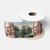 Lustige Mona Lisa Satinband (Spule)