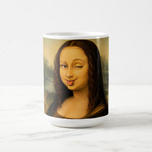 Lustige Mona Lisa zwinkernd Tasse Da Vinci Kunst P