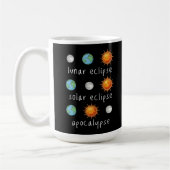 Lustige Mond-Sonnenfinsternis-Apokalypse Kaffeetasse (Links)