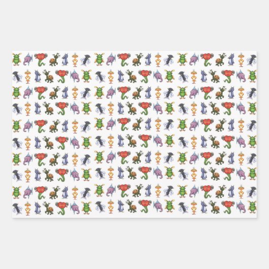 Lustige Monster Geschenkpapier Set (Vorderseite 2)