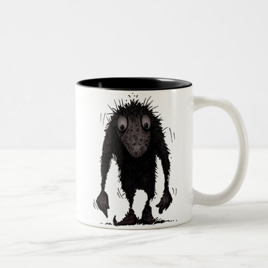 Lustige Monster-Schleppangel Zweifarbige Tasse (Rechts)