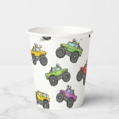 Lustige Monster-Trucks-Geburtstagsfeier Pappbecher (Rückseite)