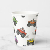 Lustige Monster-Trucks-Geburtstagsfeier Pappbecher (Rechts)