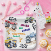 Lustige Monster-Trucks-Geburtstagsfeier Pappteller (Party)