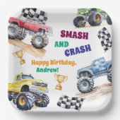 Lustige Monster-Trucks-Geburtstagsfeier Pappteller (Vorderseite)