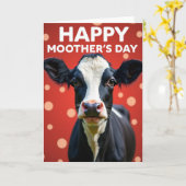 Lustige Moo Muttertagskarte Karte (Gelbe Blume)