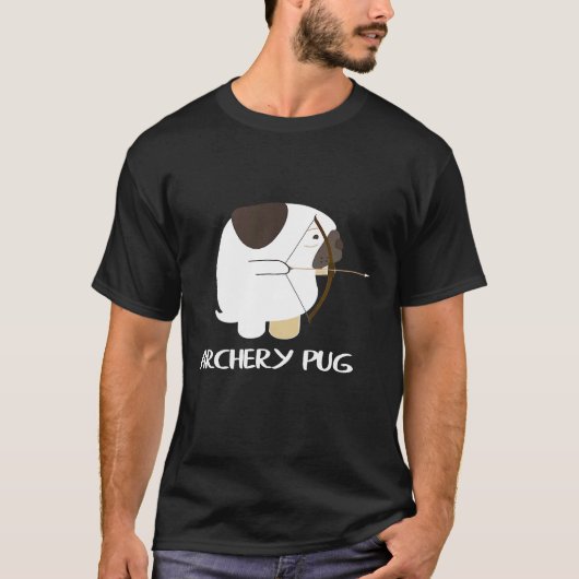 Lustige Mops Bogenschütze Idee T-Shirt (Vorderseite)