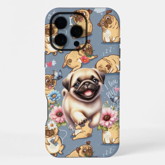 Lustige Möpse iPhone Hülle (Rückseite)