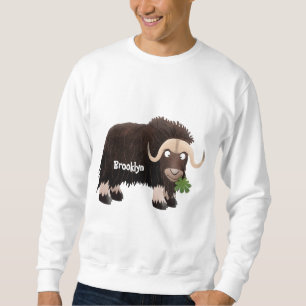 Lustige Moschusochsen-Cartoon-Illustration Sweatshirt