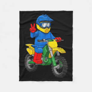 Lustige Motorradbauer-Jungen Blockbauspielzeug D Fleecedecke