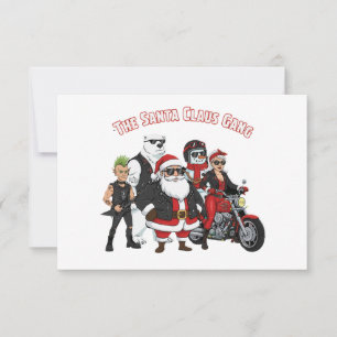 Lustige Motorradfahrer-Weihnachtsmann-Gang Rock Dankeskarte