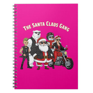 Lustige Motorradfahrer-Weihnachtsmann-Gang Rock Notizblock