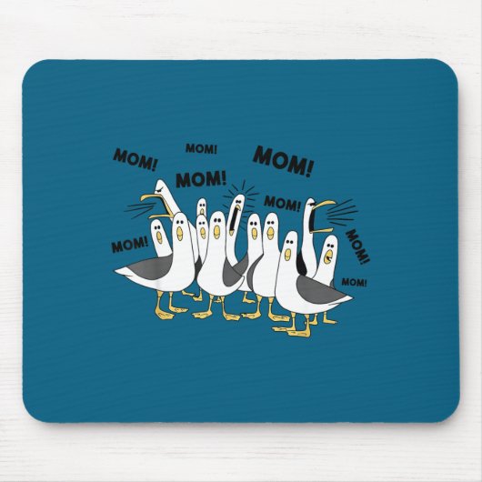 Lustige Möwe Mama Meer Leben Muttertag Vogel Mousepad (Vorne)