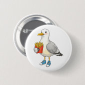 Lustige Möwe Pommes Turnschuhe Button (Vorne & Hinten)