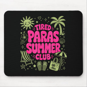 Lustige müde Eltern Sommerclub Urlaub Chaos Mousepad