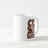 Lustige müde Eule Kaffee Kaffeetasse (VorderseiteRechts)